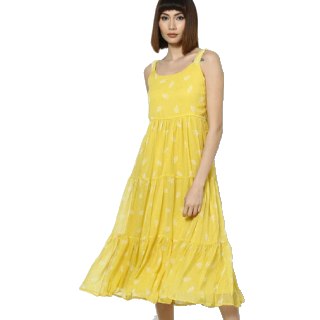 PROJECT EVE Leaf Print Tiered Dress at Rs.1749